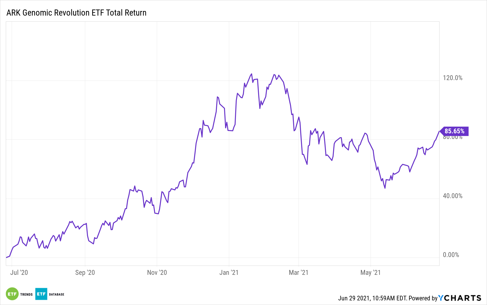 ARKG 1 Year Performance